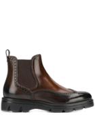 Santoni Contrasting Toe Ankle Boots - Brown