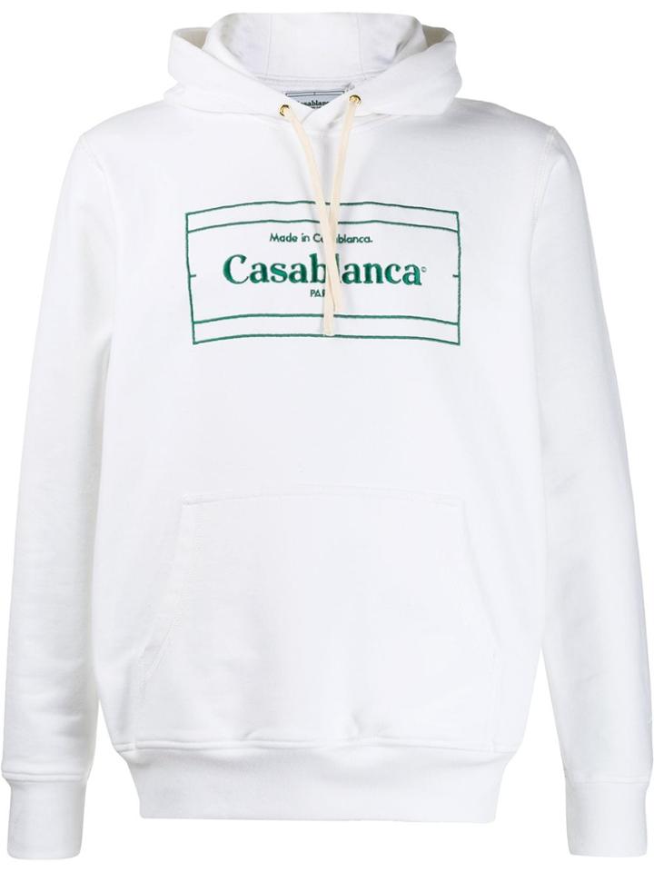 Casablanca Embroidered Logo Hoodie - White