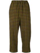 Apuntob Checked Cropped Trousers - Green