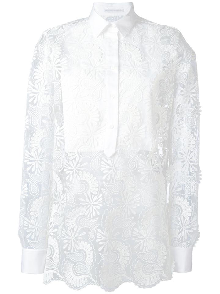 Ermanno Scervino Sheer Paisley Layered Shirt - White