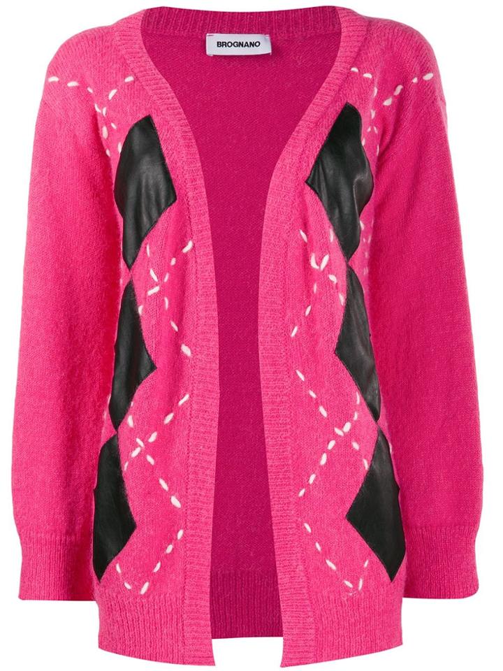 Brognano Argyle Knit Cardigan - Pink