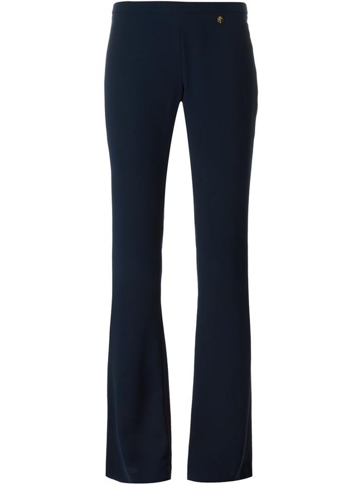 Versace Collection Bootcut Trousers, Women's, Size: 44, Blue, Viscose/polyester