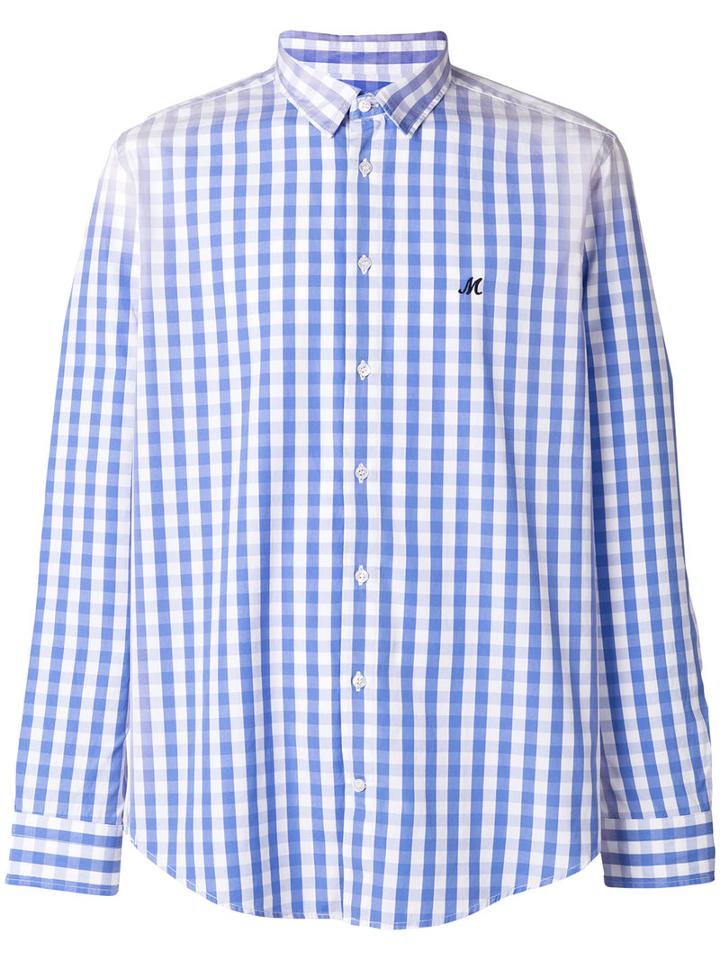 Msgm Check Shirt, Men's, Size: 42, Blue, Cotton