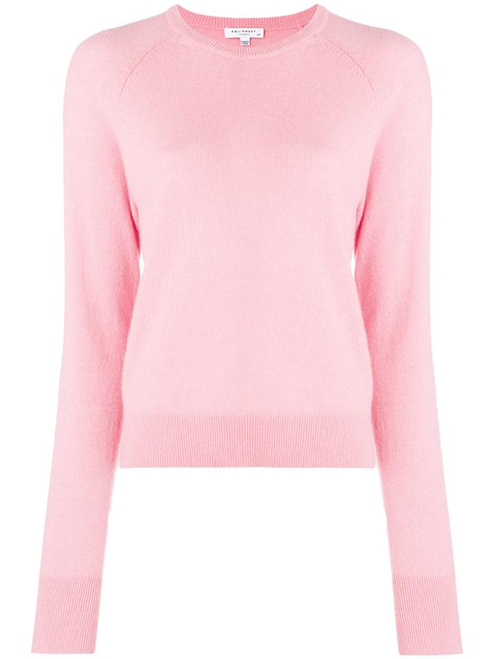 Equipment Cashmere Ribbed Neck Jumper - Pink & Purple