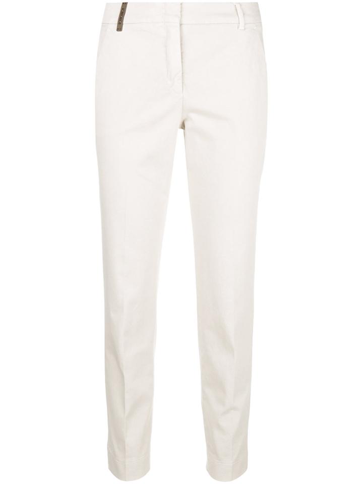 Peserico Cropped Slim-fit Trousers - Nude & Neutrals