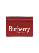Burberry Red Sandon Logo Print Leather Cardholder - Black