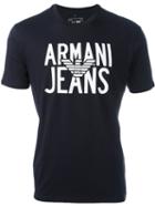 Armani Jeans Logo Print T-shirt, Men's, Size: Medium, Black, Cotton