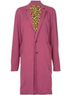 Hysteric Glamour Oversize Single Breasted Coat - Pink & Purple