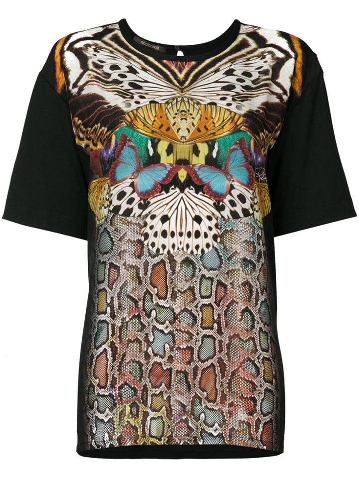 Roberto Cavalli Signature Printed T-shirt - Black