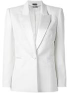 Alexander Mcqueen One Button Blazer, Women's, Size: 42, White, Silk/polyester/cupro/virgin Wool
