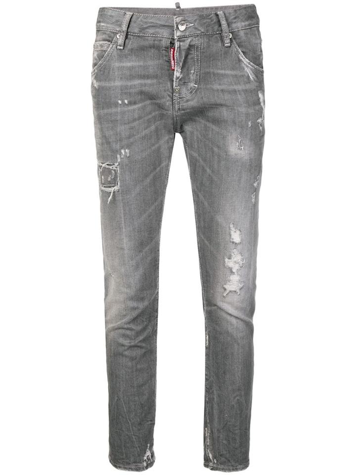 Dsquared2 Distressed Cropped Jeans - Grey