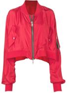 Unravel Project Cropped Bomber Jacker - Red