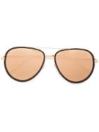 Linda Farrow Aviator Shaped Sunglasses, Men's, Black, Metal