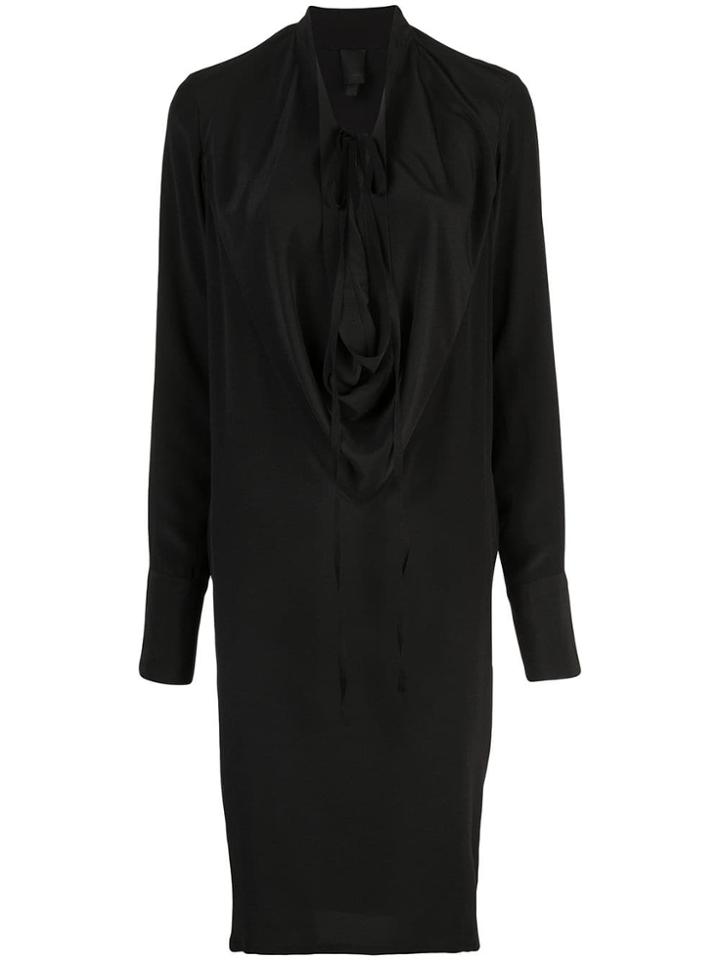 Vera Wang Draped Midi Dress - Black