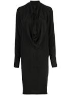 Vera Wang Draped Midi Dress - Black
