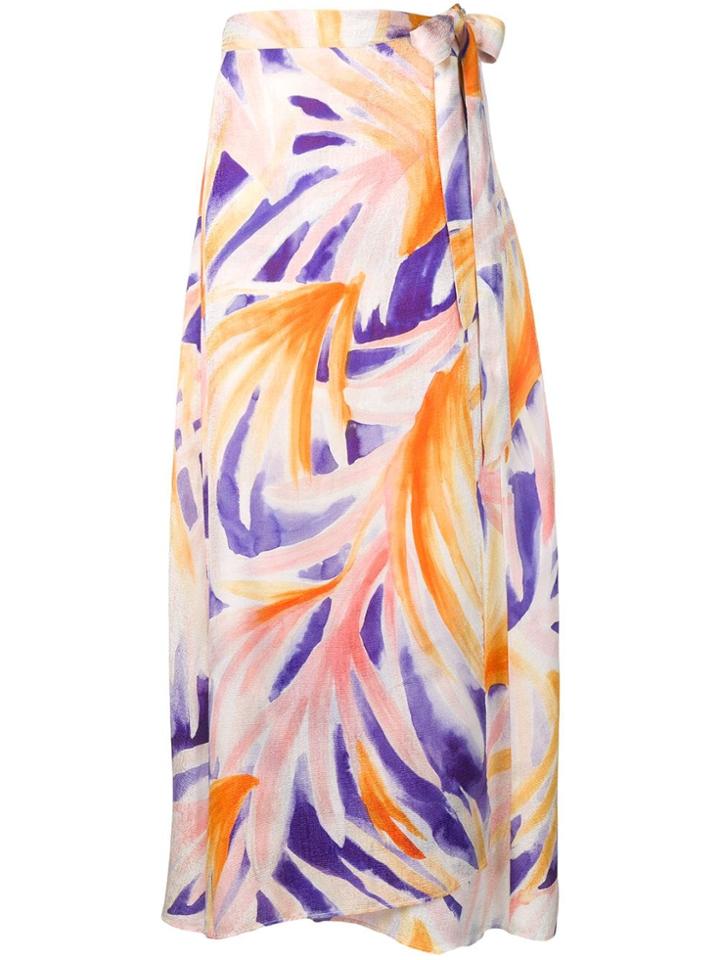 Forte Forte Printed Side Tie Skirt - Orange