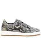 Nubikk Noah Python-effect Strap Trainers - Grey