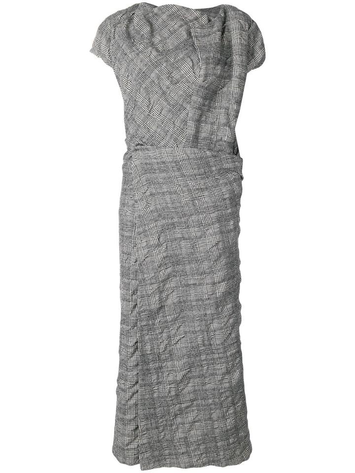 Jil Sander Long Checkered Dress - Black