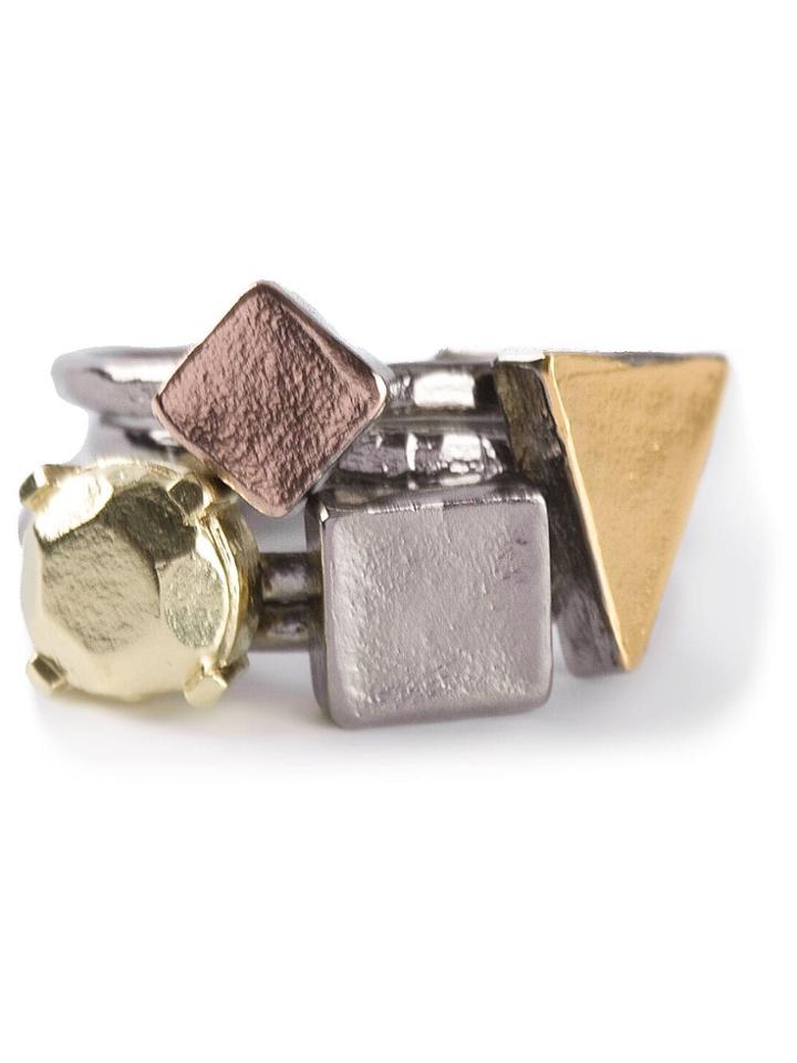 Bjorg 'picasso Face' Rings - Metallic