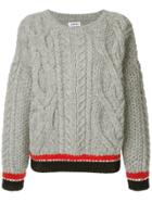Coohem Contrast-trim Fitted Sweater - Grey
