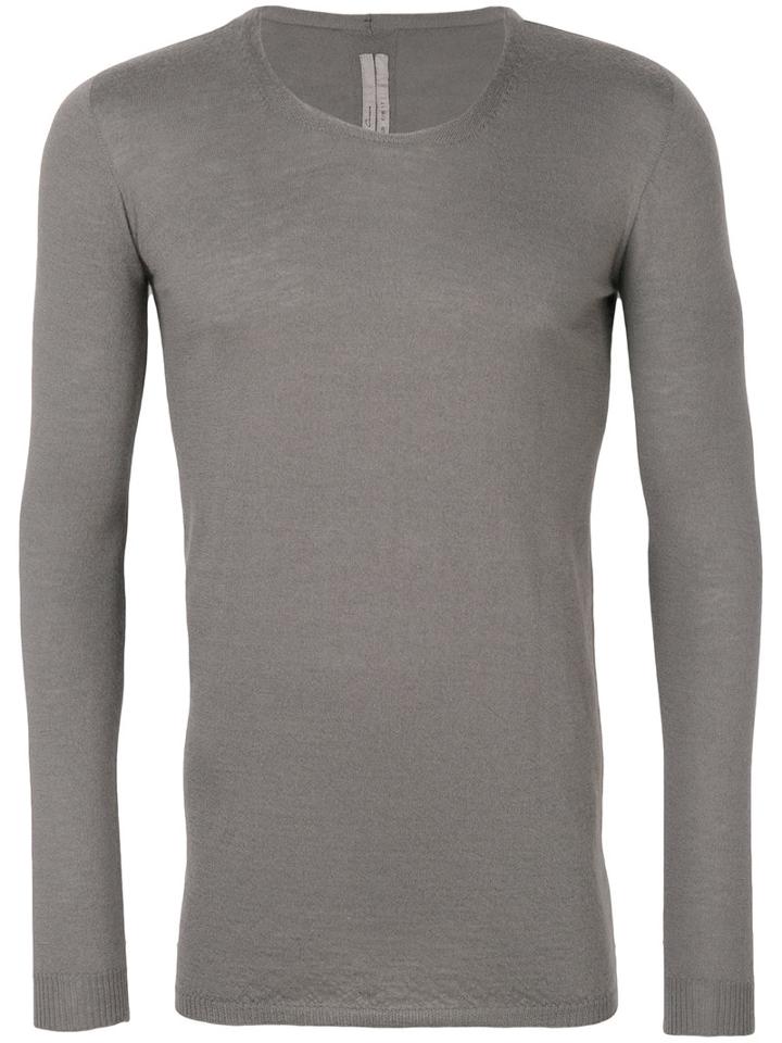 Rick Owens - Crew Neck Jumper - Men - Cashmere - S, Grey, Cashmere