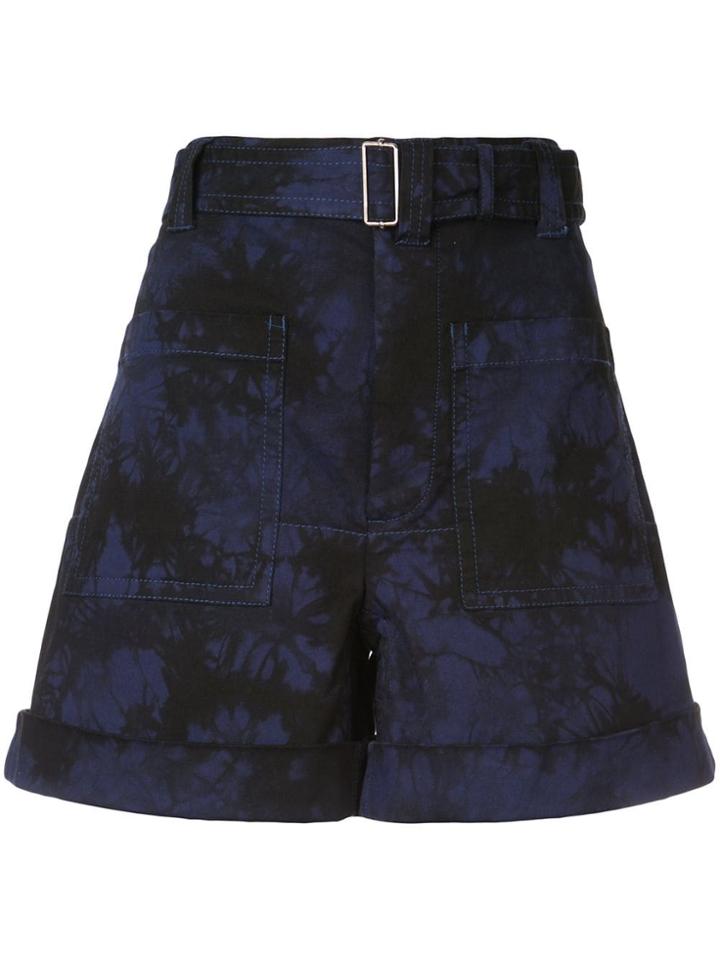 Proenza Schouler Pswl Bleach Dye Utility Shorts - Black
