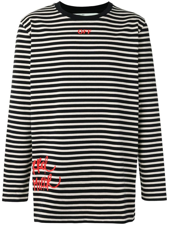 Off-white Mirror Striped Sweatshirt, Men's, Size: Small, Black, Cotton