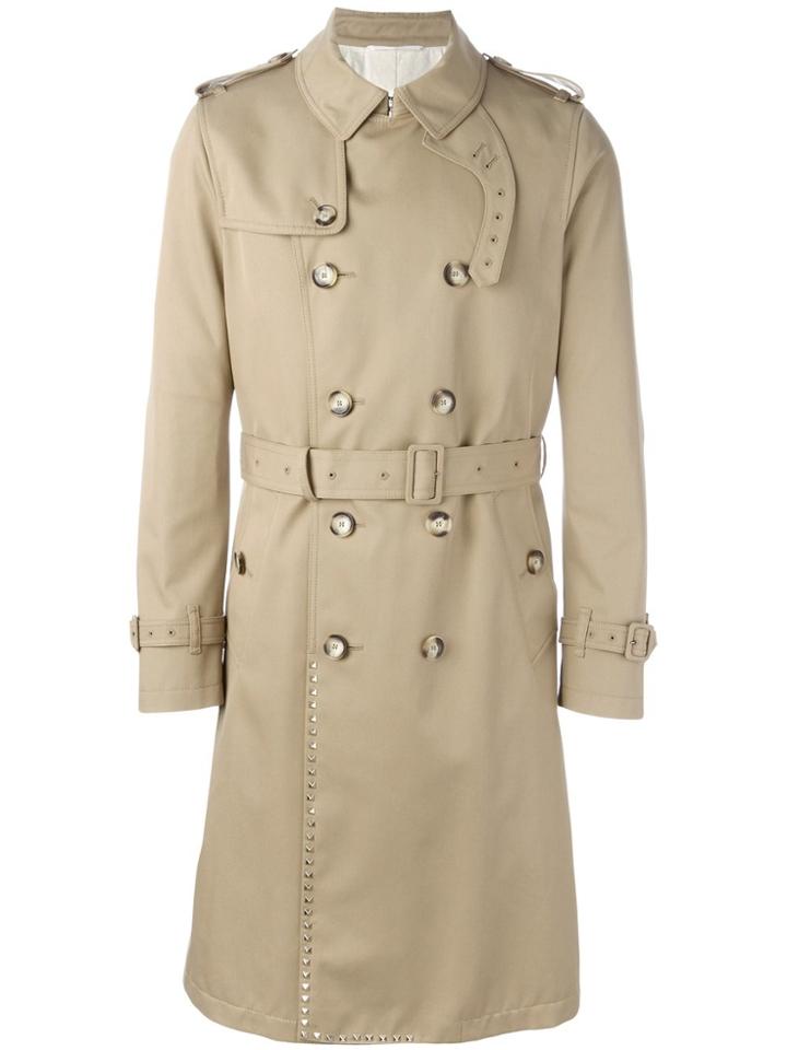 Valentino 'rockstud' Trench Coat - Nude & Neutrals