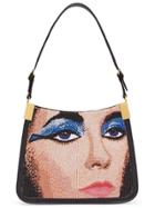 Marco De Vincenzo Starry Faces 1983 Beaded Shoulder Bag - Black