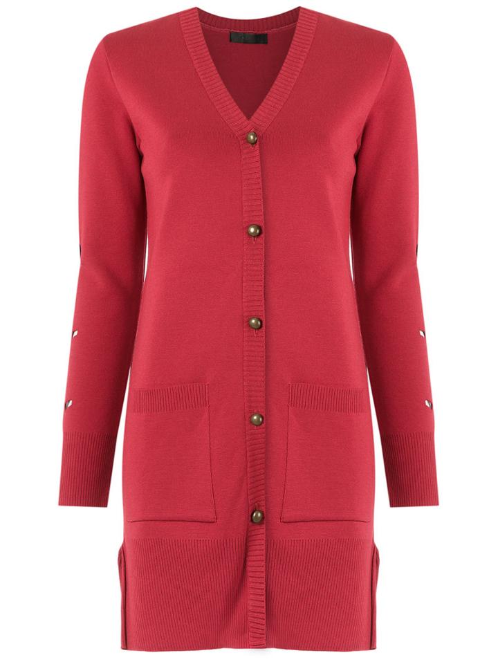 Talie Nk Knit Cardi Coat, Women's, Size: P, Red, Viscose/polyimide
