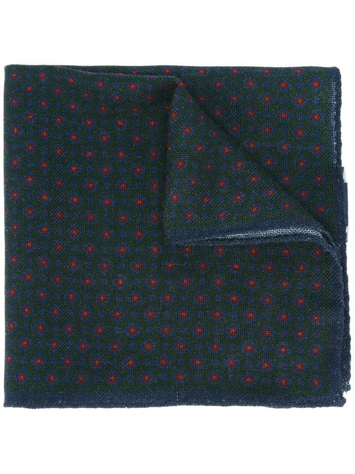 Hackett Dotted Pocket Square, Men's, Green, Wool