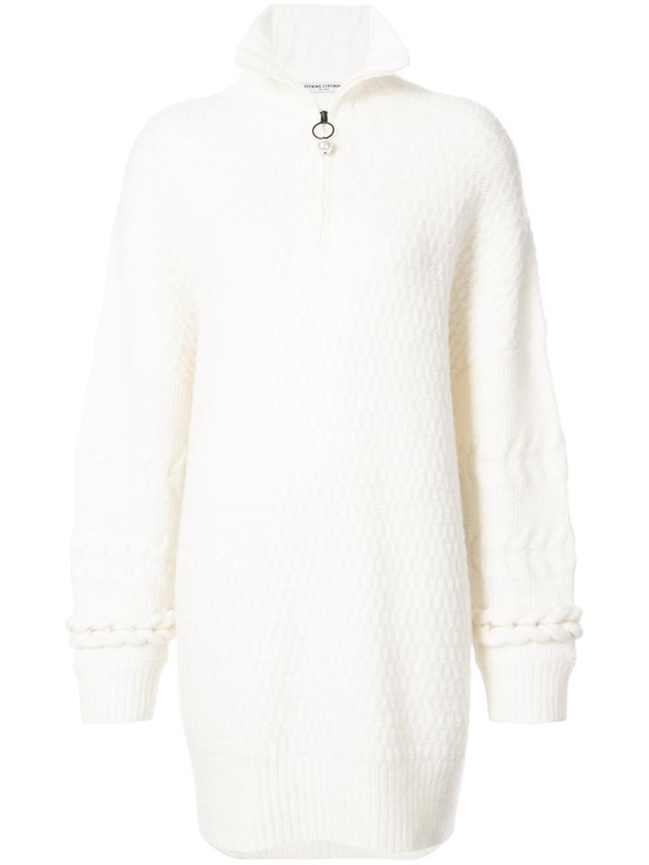 Opening Ceremony Knitted Zip-collar Dress - Nude & Neutrals