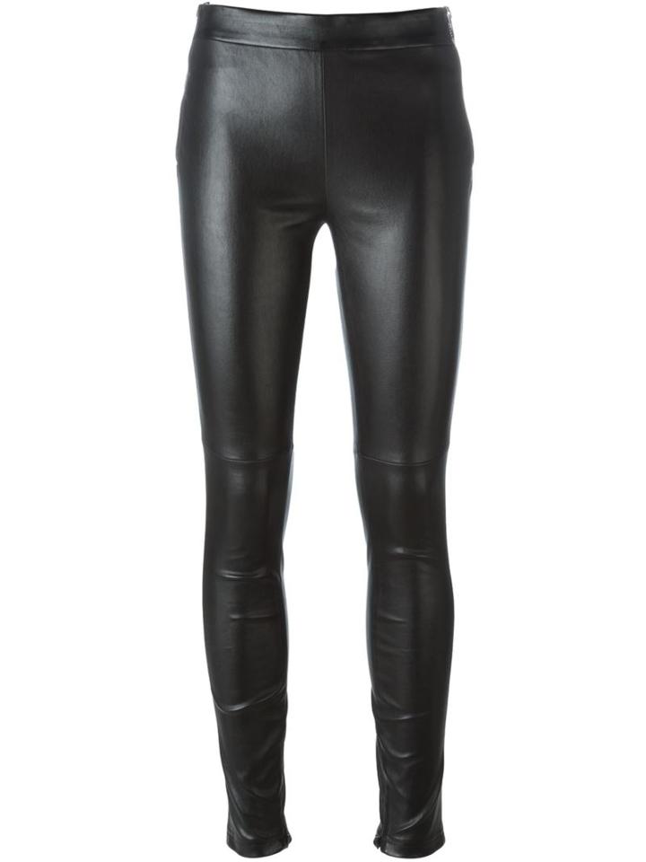 Givenchy Embossed Leather Leggings, Women's, Size: 36, Black, Lamb Skin/cotton/spandex/elastane