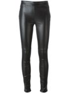 Givenchy Embossed Leather Leggings, Women's, Size: 36, Black, Lamb Skin/cotton/spandex/elastane