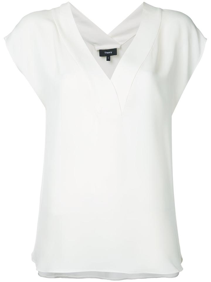 Theory - V-neck Blouse - Women - Silk - M, White, Silk