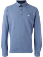 Etro Longsleeved Polo Shirt, Men's, Size: Medium, Blue, Cotton
