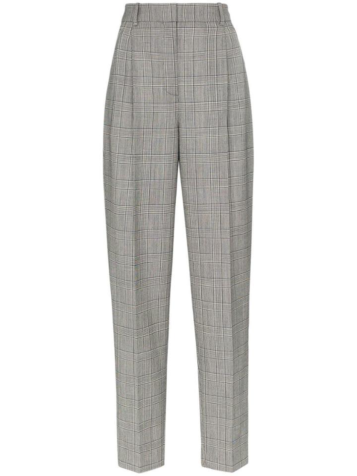 Givenchy Check Print High Waisted Tailored Trousers - Black