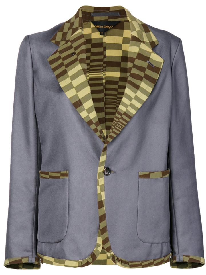 Comme Des Garçons Vintage Geometric Trim Blazer - Grey