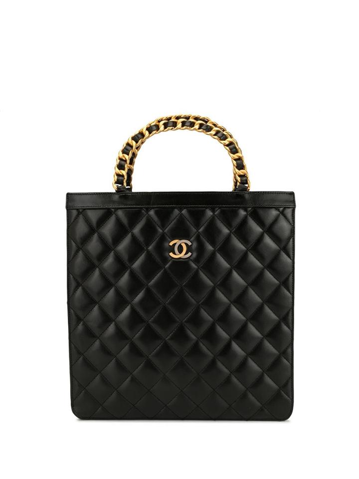 Chanel Pre-owned Paris Limited Diamond Quilted Tote - Black