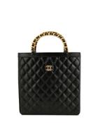 Chanel Pre-owned Paris Limited Diamond Quilted Tote - Black