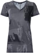 Uma Raquel Davidowicz - Printed T-shirt - Women - Viscose - Gg, Grey, Viscose