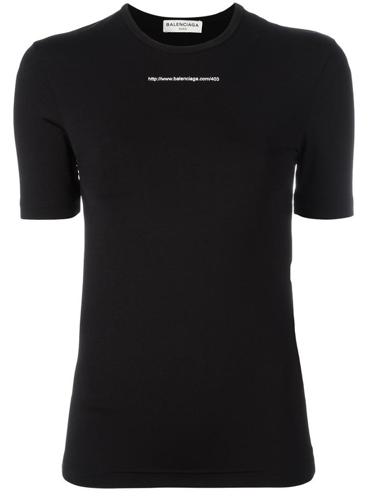 Balenciaga - Short Sleeve Url T-shirt - Women - Polyamide/spandex/elastane - S, Women's, Black, Polyamide/spandex/elastane