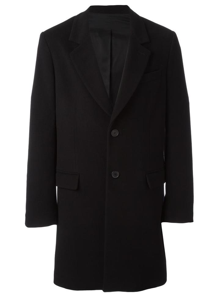 Ami Alexandre Mattiussi Classic Mid Coat, Men's, Size: 54, Black, Wool/cashmere/cotton/acetate