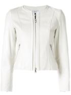 Loveless Zipped Leather Jacket - White