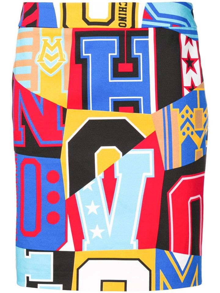 Love Moschino Logo Printed Skirt - Blue