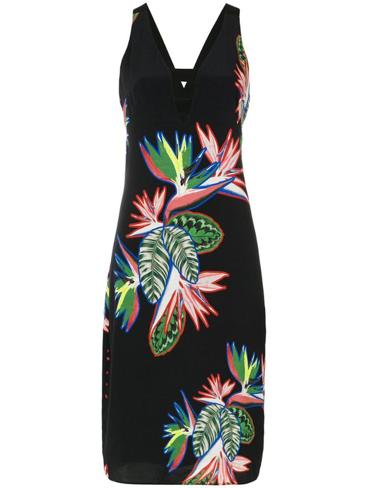 Tufi Duek Foliage Print Midi Dress - Black