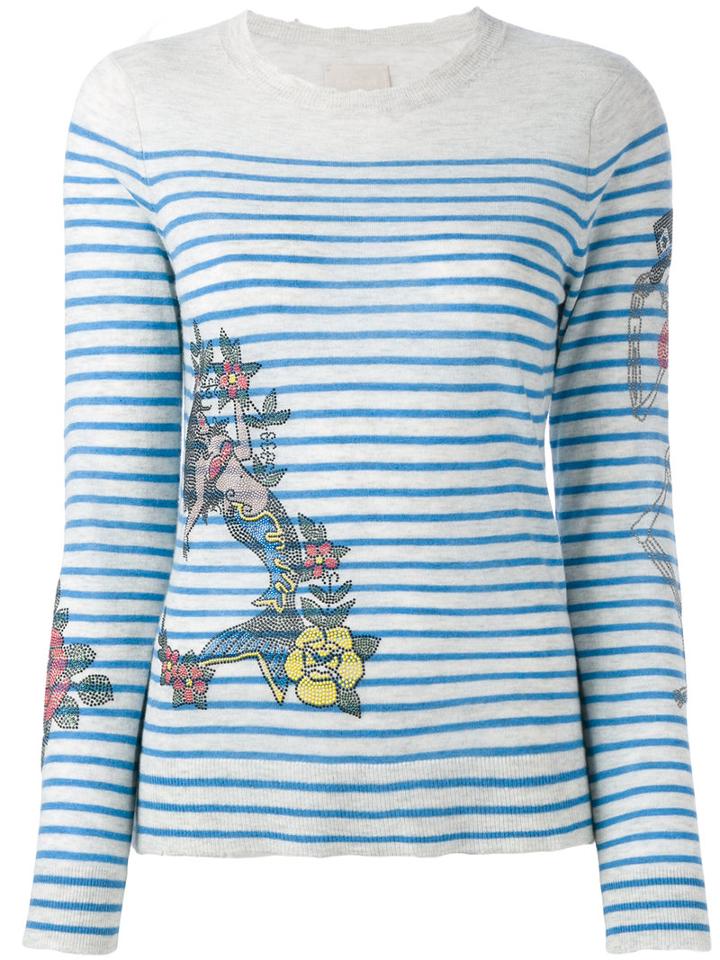 Zadig & Voltaire Mermaid Print Top, Women's, Size: Small, Blue, Cashmere