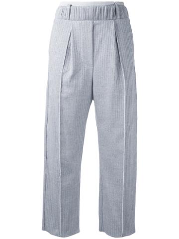 Steven Tai - Creased Dress Trousers - Women - Polyester/spandex/elastane/rayon - M, Grey, Polyester/spandex/elastane/rayon