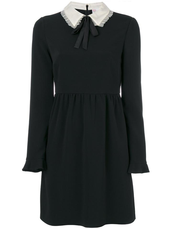 Red Valentino - Pussy Bow Collar Dress - Women - Silk/polyester/spandex/elastane/viscose - 38, Black, Silk/polyester/spandex/elastane/viscose