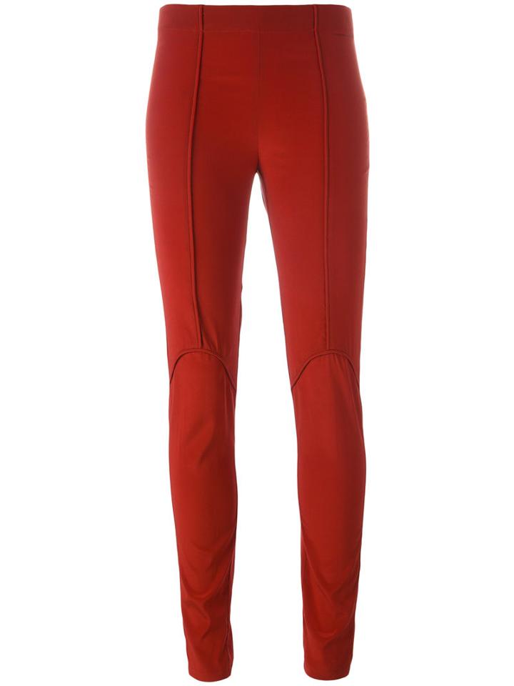 A.f.vandevorst Paneled Leggings, Women's, Size: 36, Red, Silk/lyocell